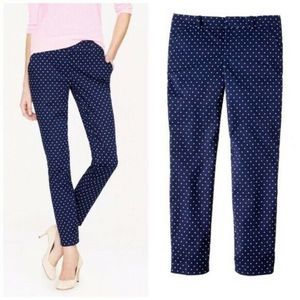 𝅺J.CREW Mercantile Navy Polka Dot Capris 6 Stretch Pockets